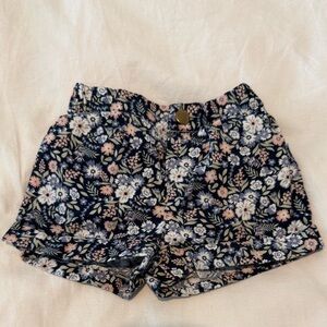 Floral Kids Shorts in Navy and Pink